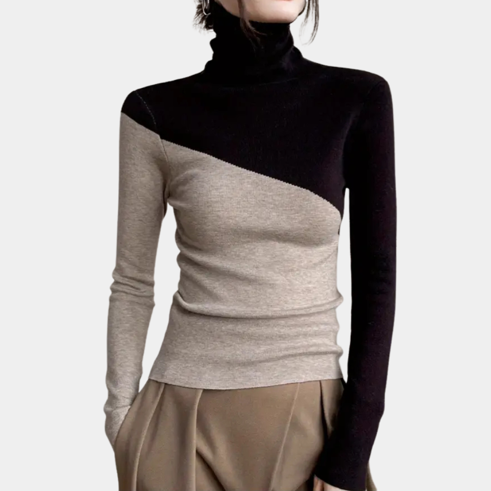 SENIA - Højhalset Strikket Sweater til Kvinder