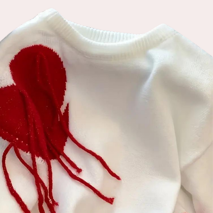 VIRGINIA - Hjerte Strikket Sweater til Damer