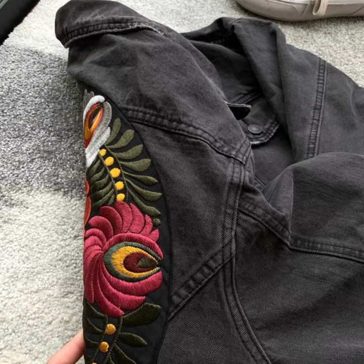 KIARA - Broderet Denim Jakke til Damer