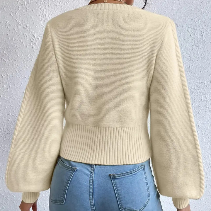 AAYLA - Moderne Sweater med Kvadratisk Krave til Kvinder