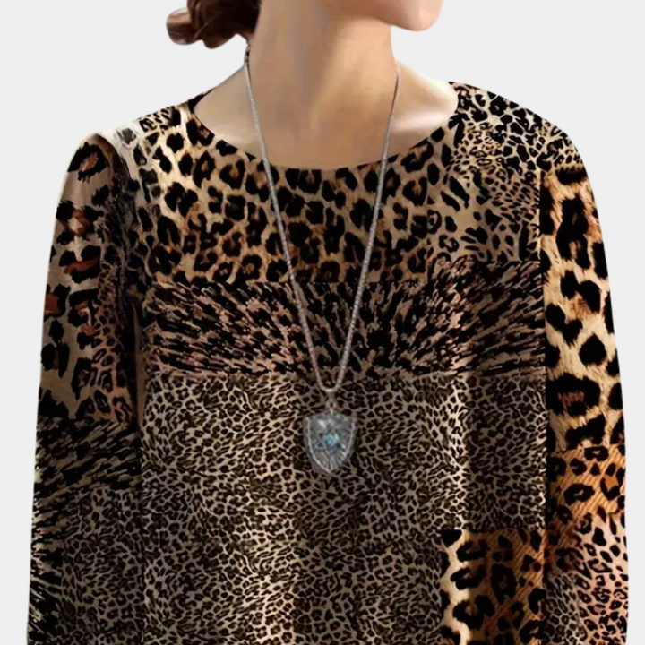 MARTHA - Leopardmønstret Sweater til Damer