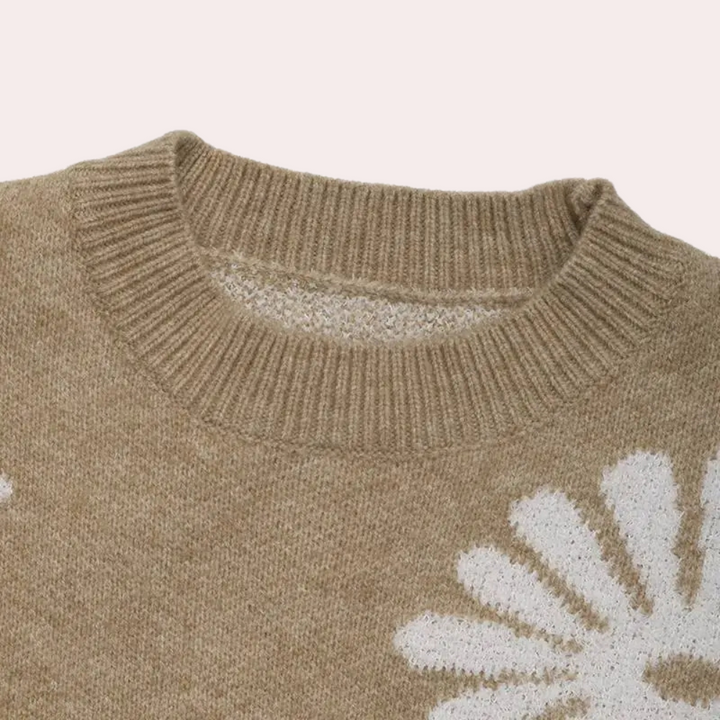 MARLEY - Blomsterstrik Sweater til Kvinder