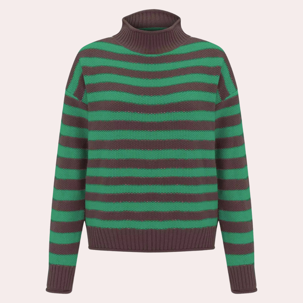 TAITLYNN - Løs Stribet Sweater til Kvinder