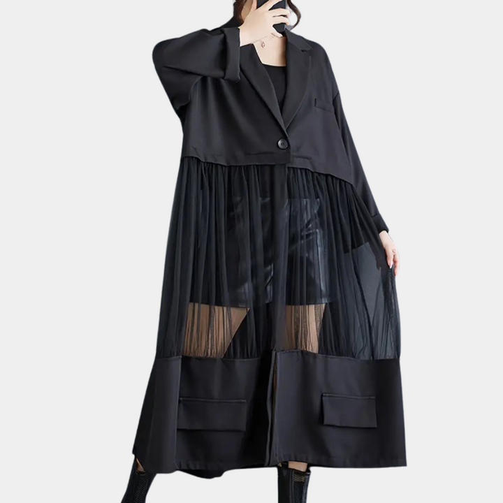 LINZEIGH - Afslappet Løs Trench Coat til Kvinder