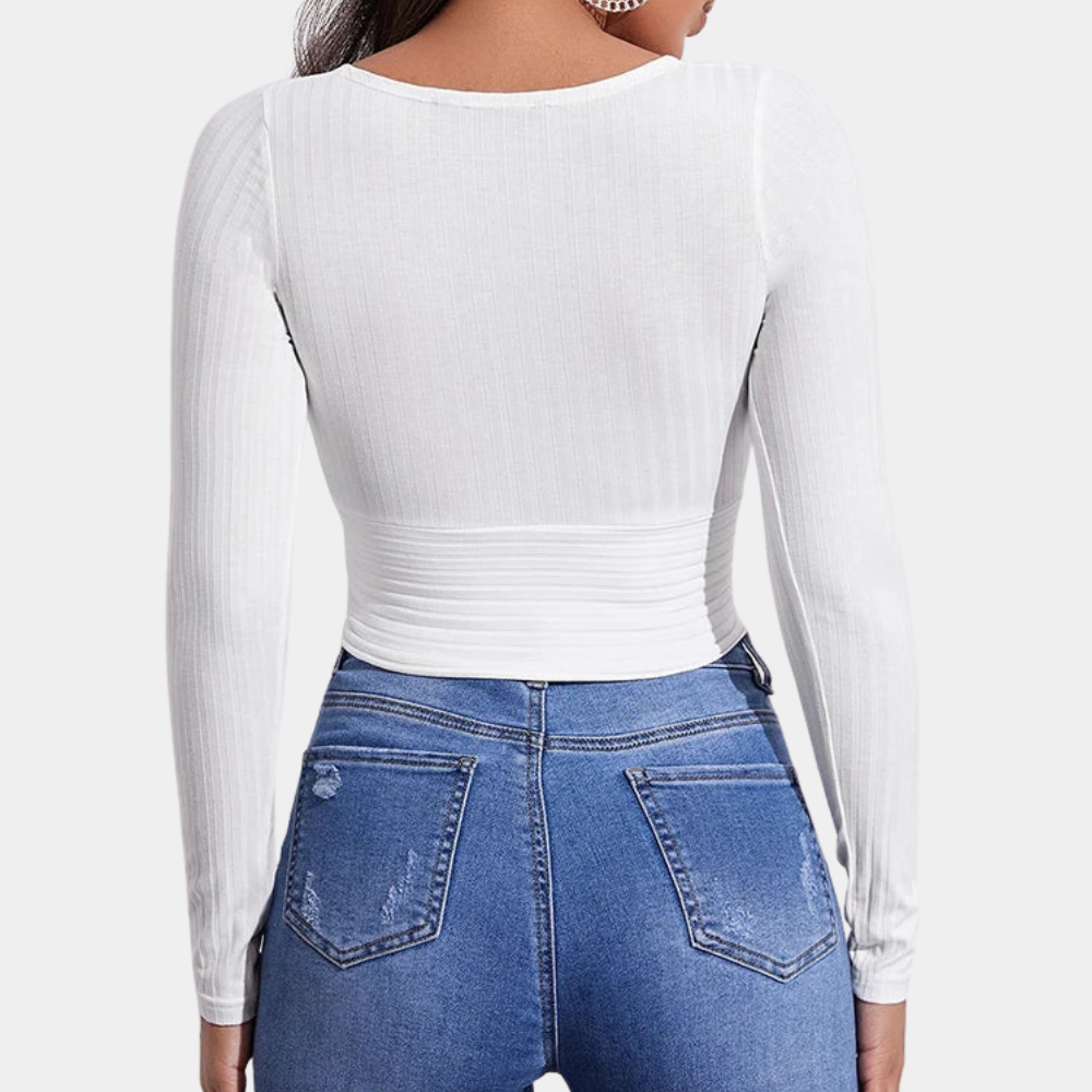 Klassisk langærmet crop top til kvinder