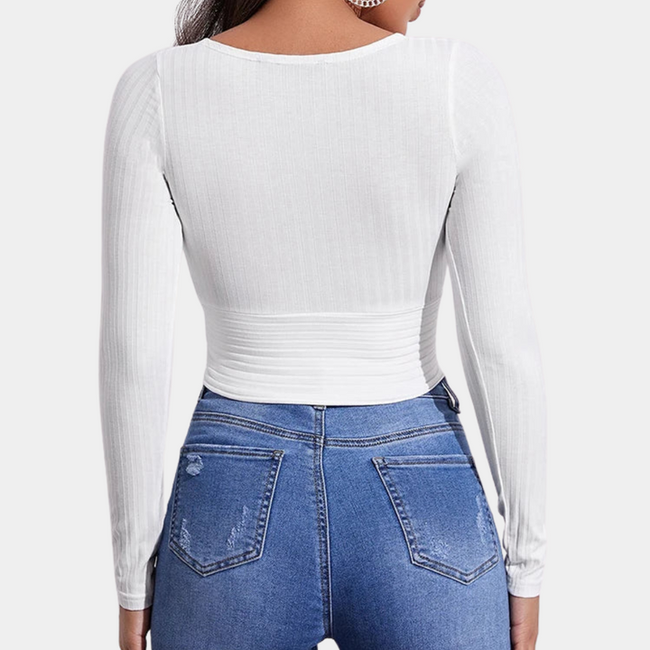 Klassisk langærmet crop top til kvinder