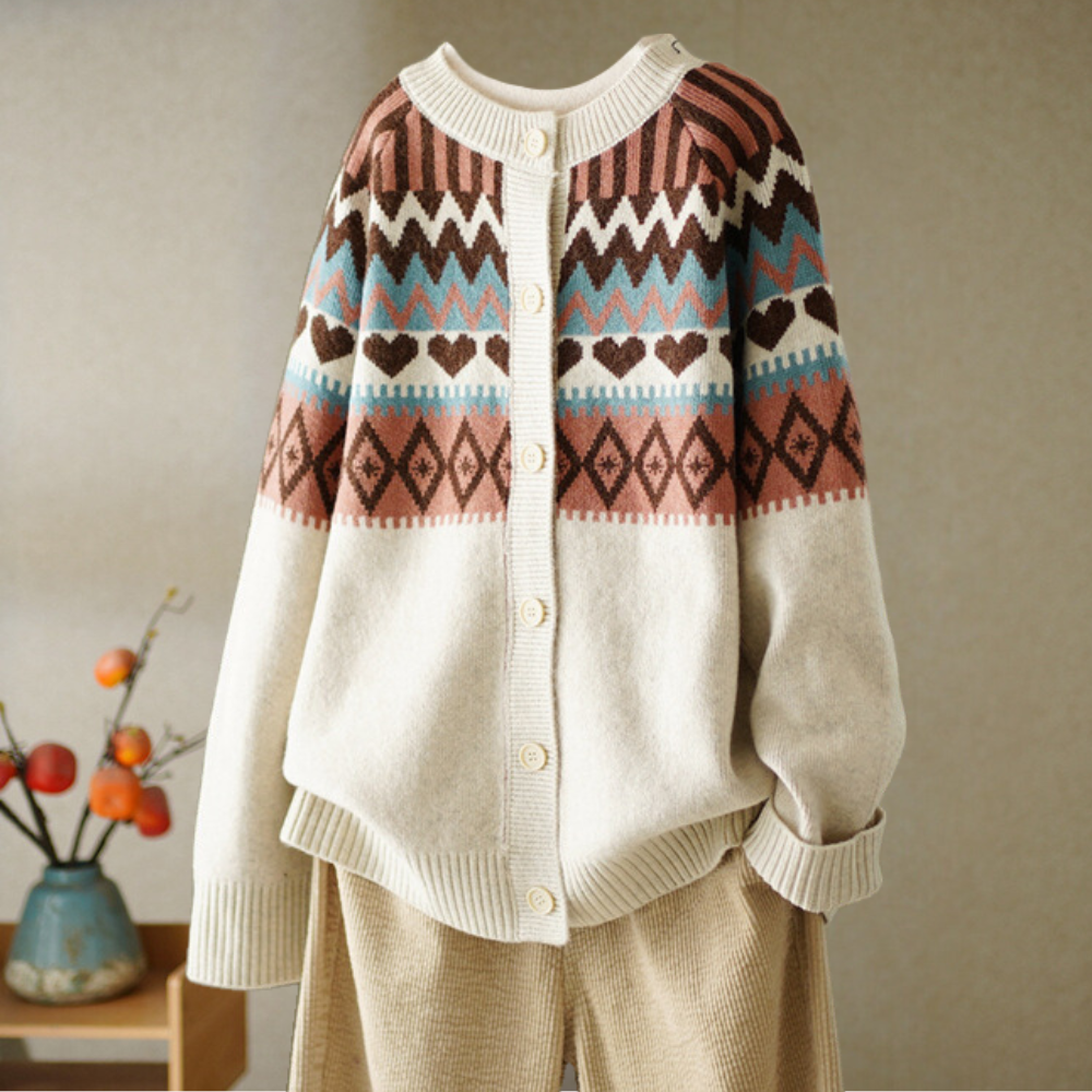 Osana - Stilfuld Vintage Cardigan til Kvinder
