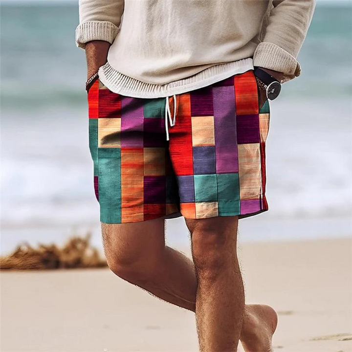 Lary - Farverige sommerprint shorts til mænd
