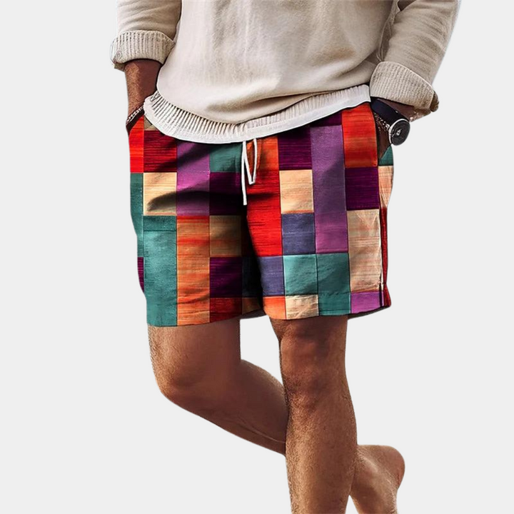 Lary - Farverige sommerprint shorts til mænd