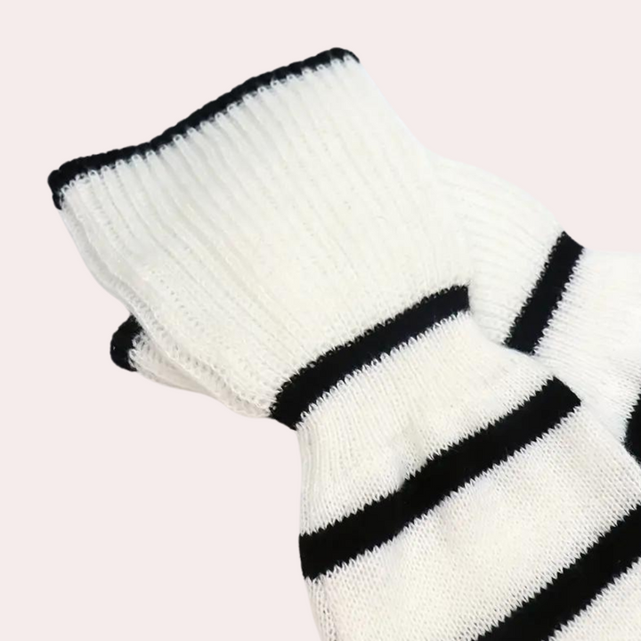 Clarice - Moderigtig stribet rullekravesweater til kvinder