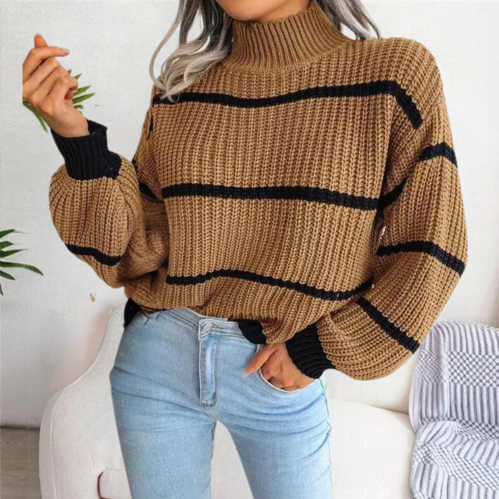 Celine - Blød højhalset sweater til kvinder