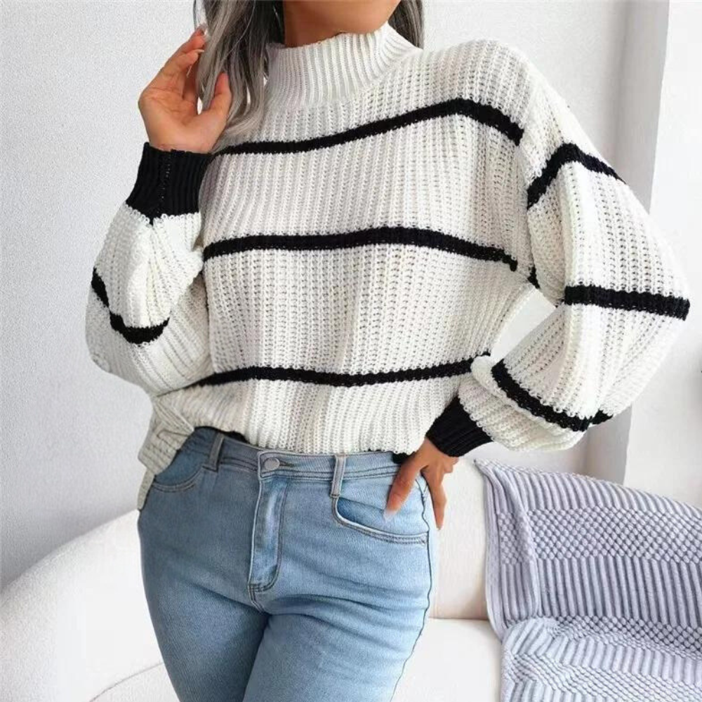 Celine - Blød højhalset sweater til kvinder