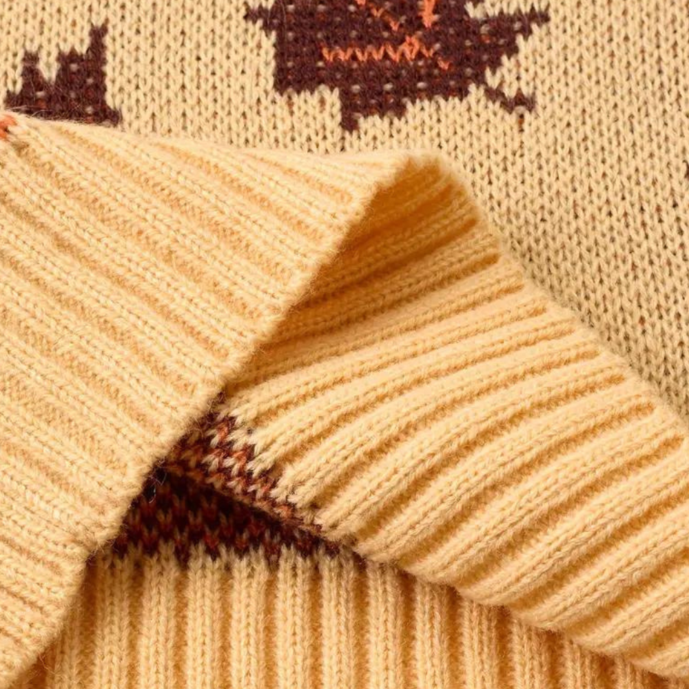 Nerina - Strikket sweater til kvinder med bladdesign