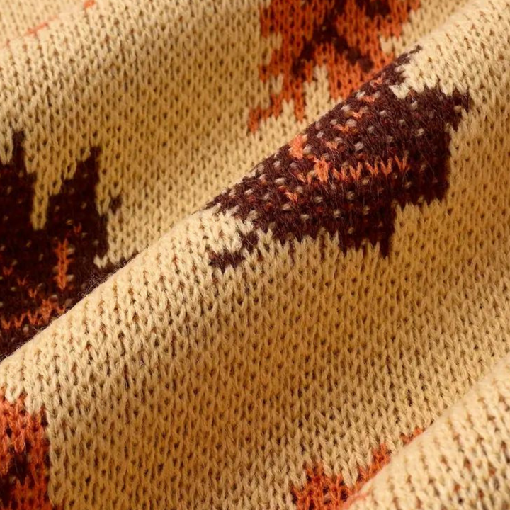Nerina - Strikket sweater til kvinder med bladdesign