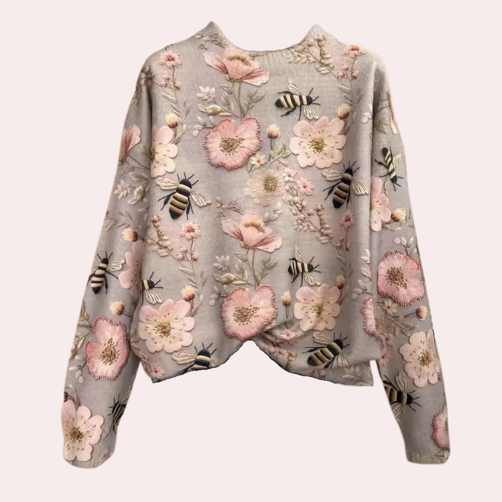Amira – Elegant damesweater med blomsterdesign