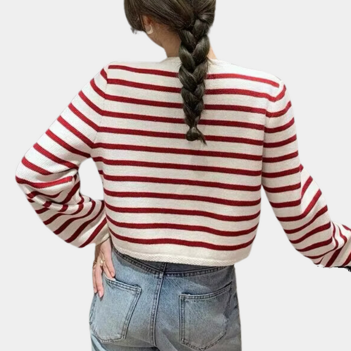 Alenka - Moderne stribet cardigan til kvinder