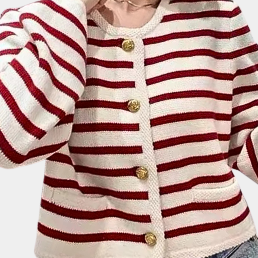 Alenka - Moderne stribet cardigan til kvinder
