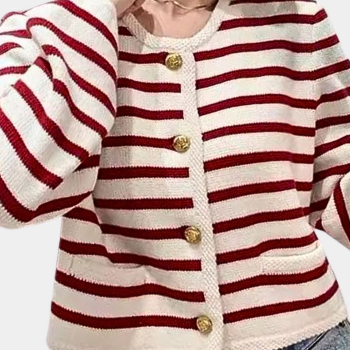Alenka - Moderne stribet cardigan til kvinder