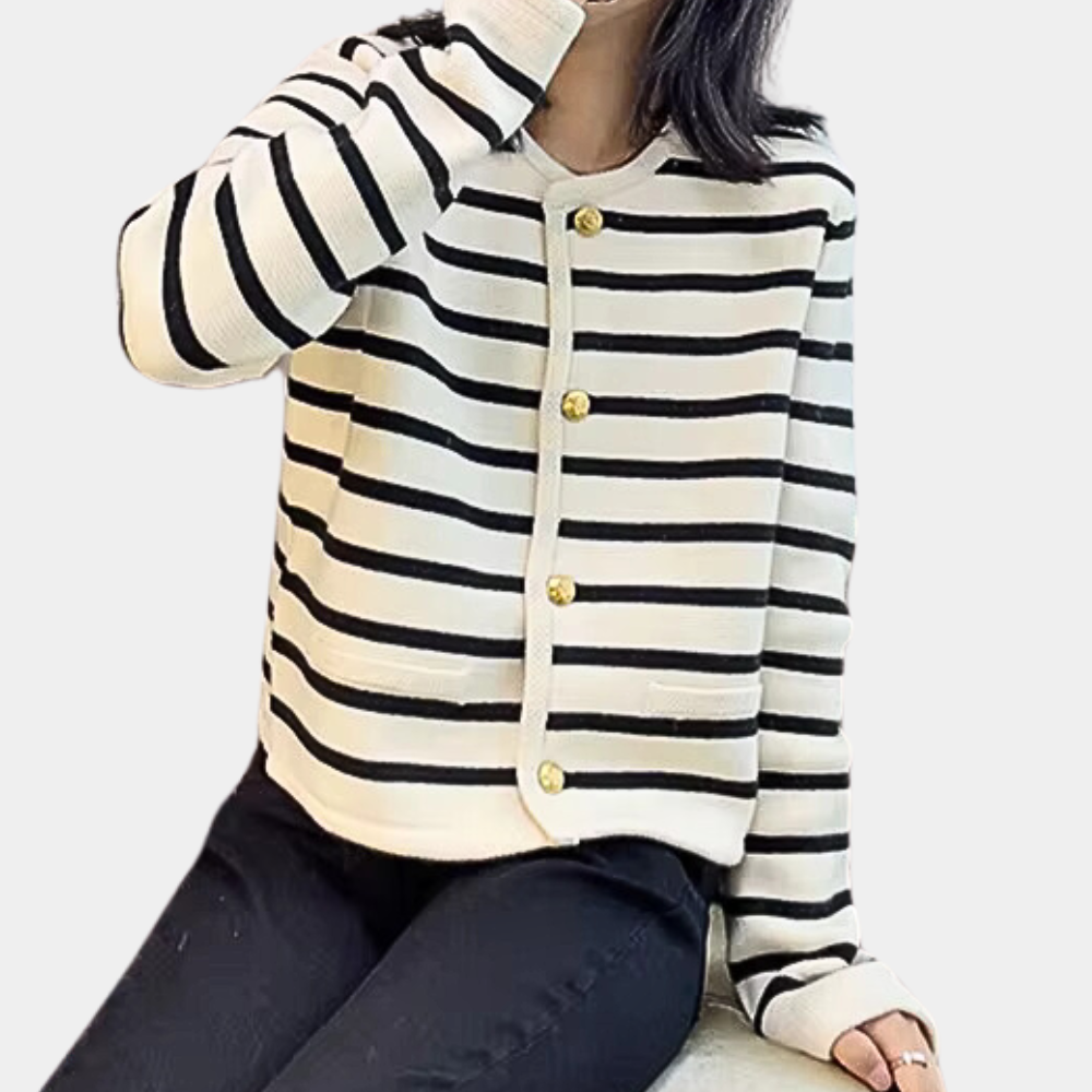 Alenka - Moderne stribet cardigan til kvinder
