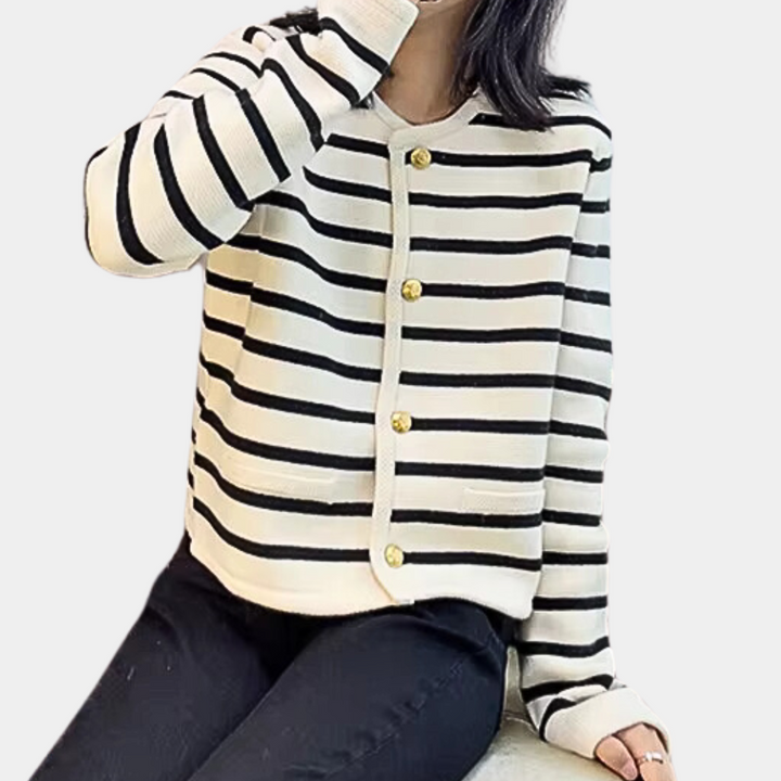 Alenka - Moderne stribet cardigan til kvinder