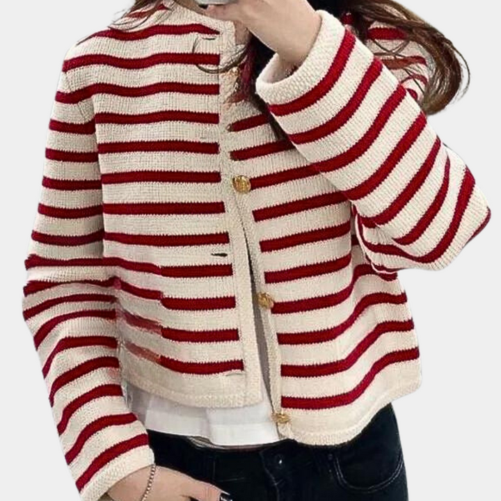 Alenka - Moderne stribet cardigan til kvinder