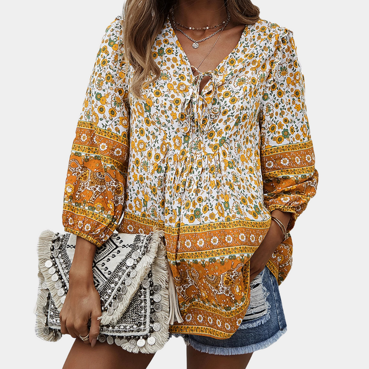 Georgina - Let blomstret bluse til kvinder