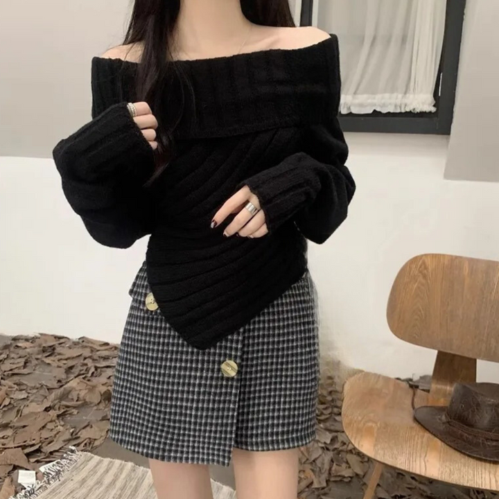 Rosalina - Afslappet Off shoulder-sweater til kvinder