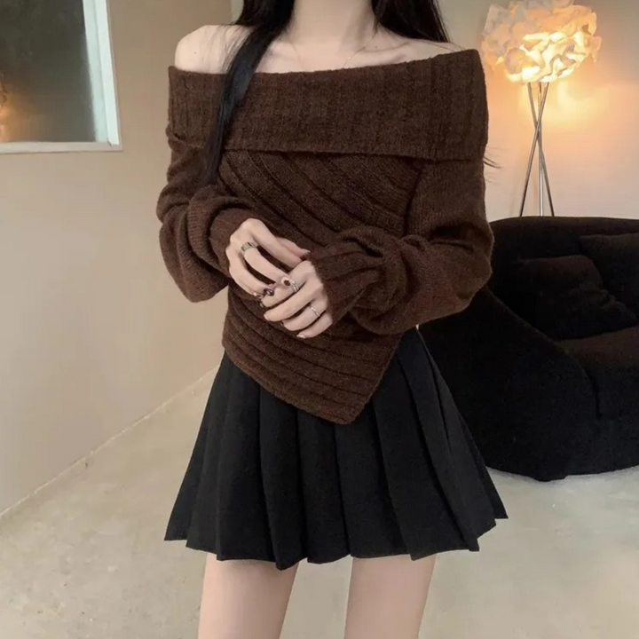 Rosalina - Afslappet Off shoulder-sweater til kvinder