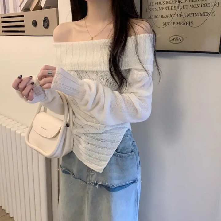 Rosalina - Afslappet Off shoulder-sweater til kvinder