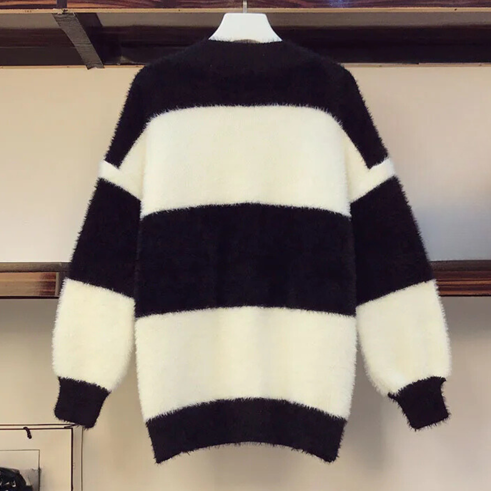 Katelya - Elegant stribet cardigan til kvinder