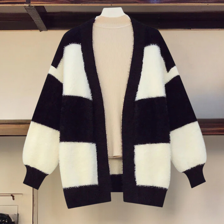 Katelya - Elegant stribet cardigan til kvinder