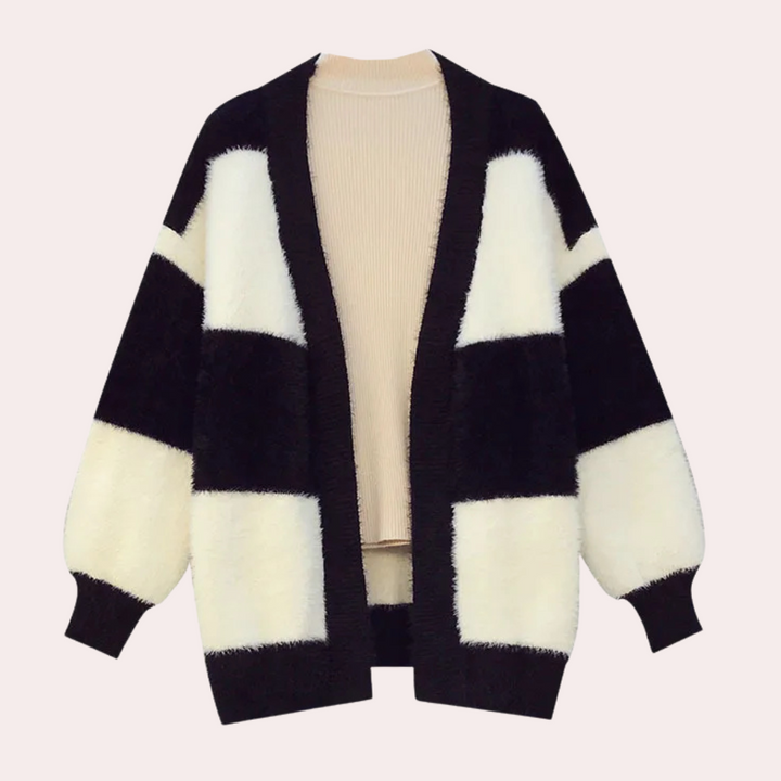 Katelya - Elegant stribet cardigan til kvinder