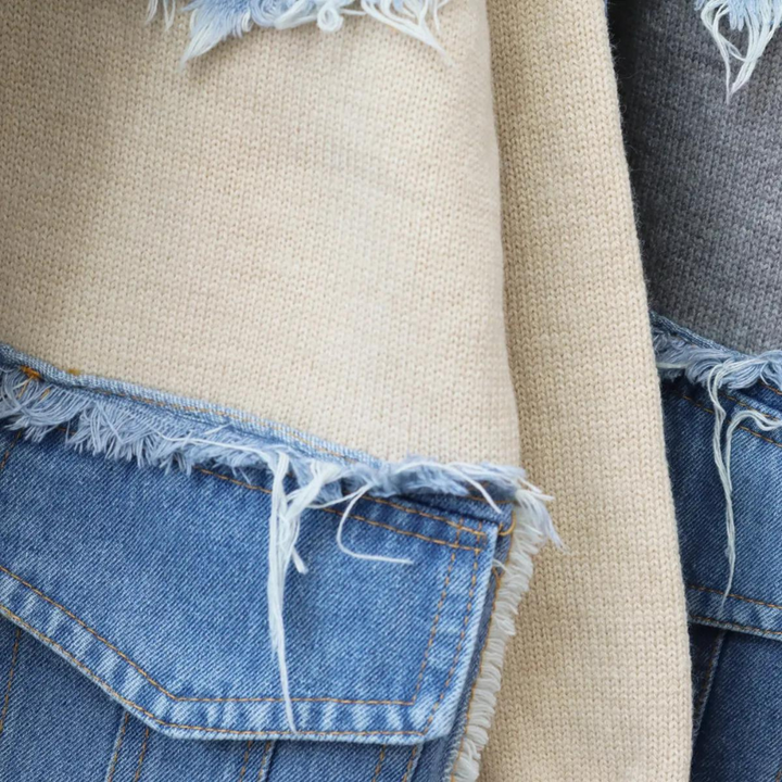 Hadria - Denim-cardigan til kvinder med åben front
