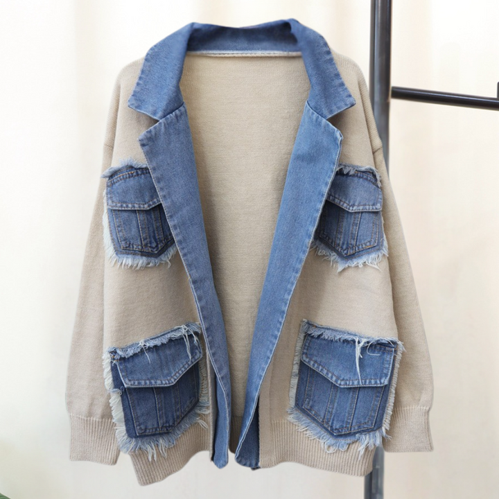 Hadria - Denim-cardigan til kvinder med åben front