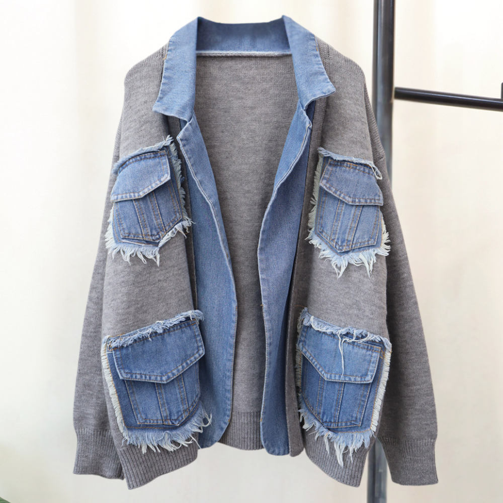 Hadria - Denim-cardigan til kvinder med åben front