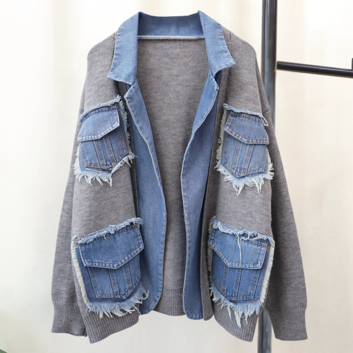 Hadria - Denim-cardigan til kvinder med åben front