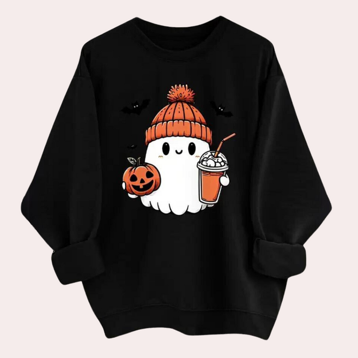 Dominika - Halloween-sweatshirt med rund hals til kvinder