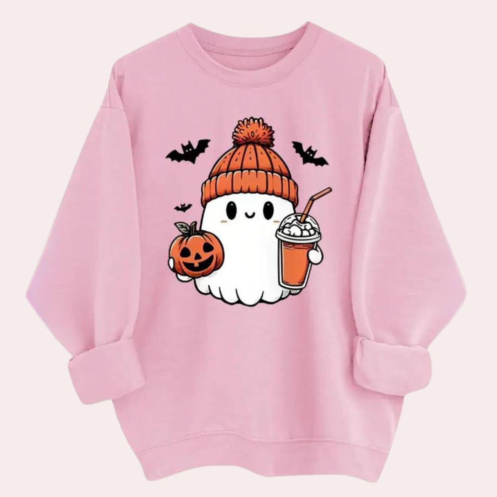 Dominika - Halloween-sweatshirt med rund hals til kvinder