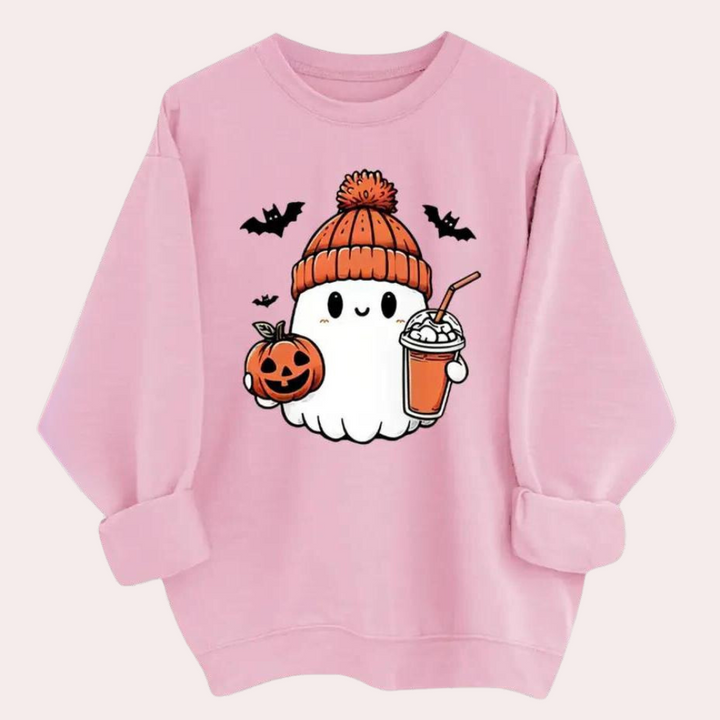 Dominika - Halloween-sweatshirt med rund hals til kvinder