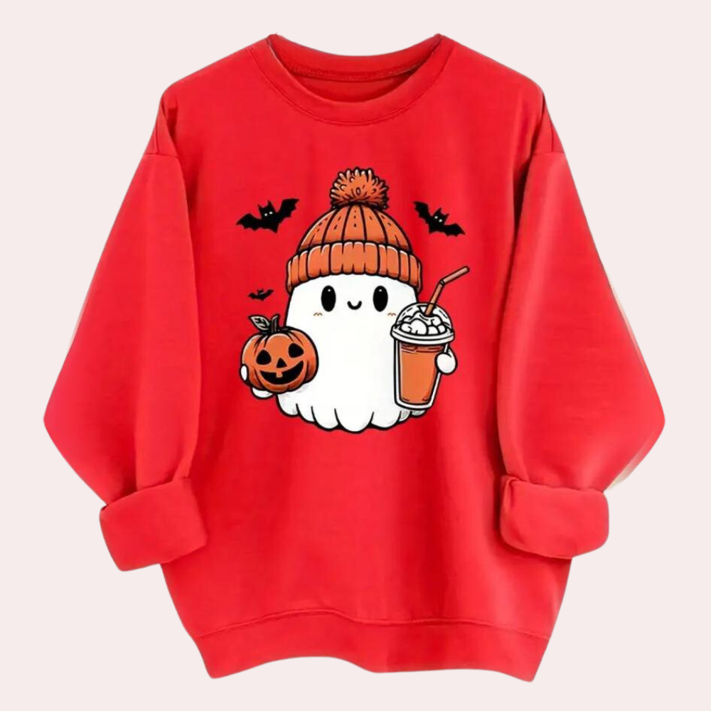 Dominika - Halloween-sweatshirt med rund hals til kvinder