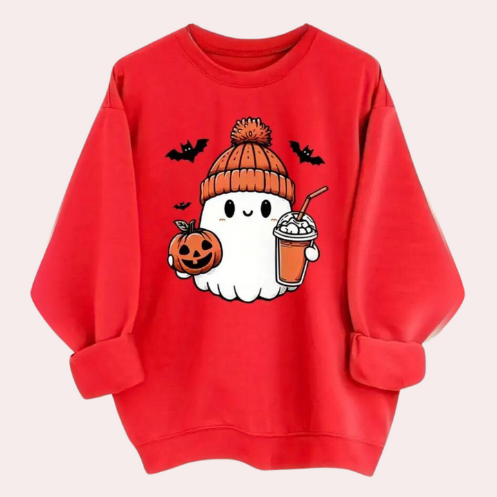Dominika - Halloween-sweatshirt med rund hals til kvinder