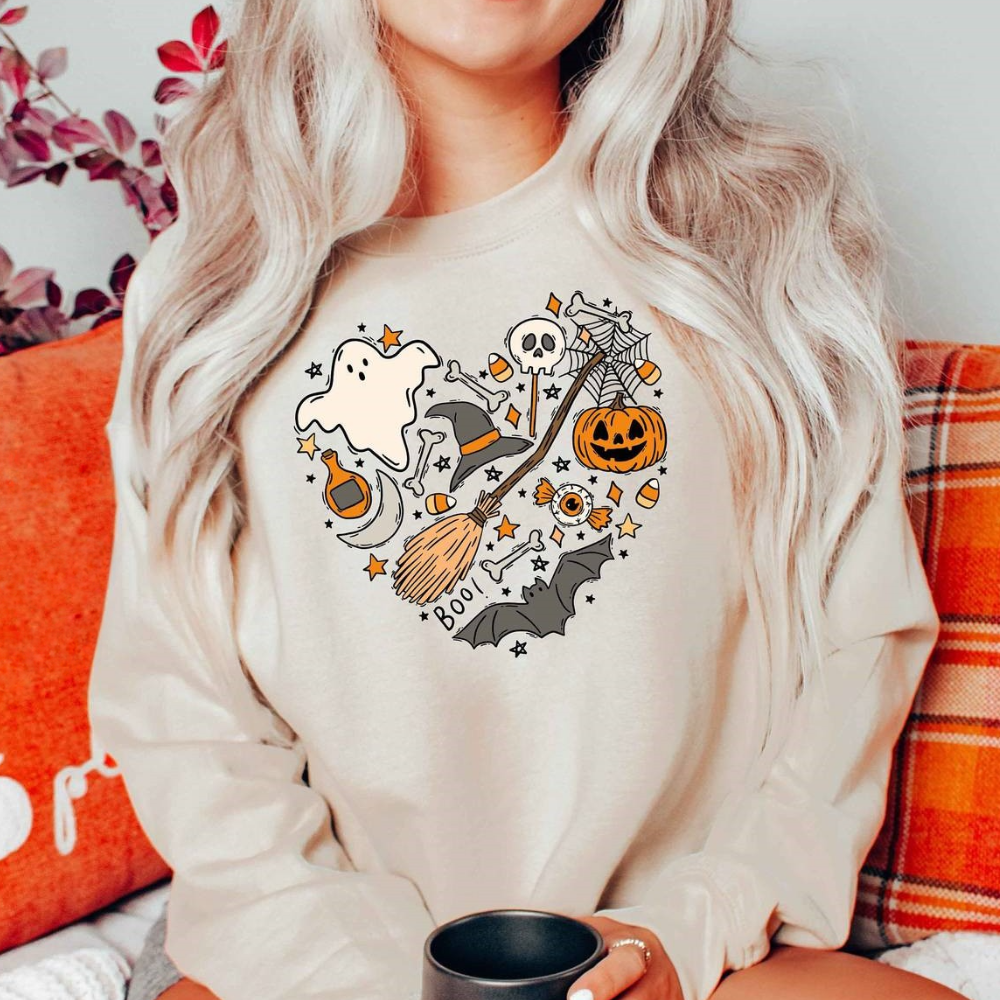 Emese - Afslappet løstsiddende Halloween-sweatshirt til kvinder