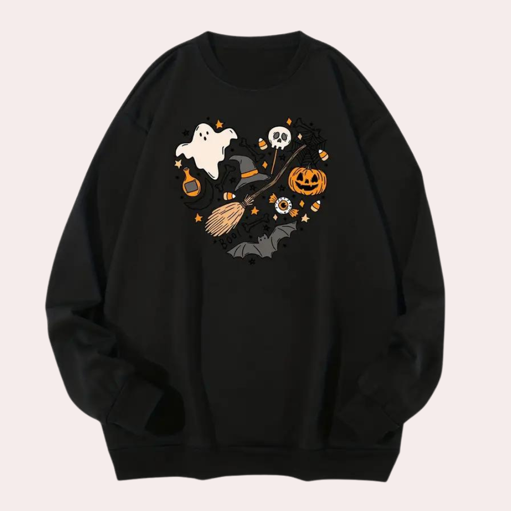 Emese - Afslappet løstsiddende Halloween-sweatshirt til kvinder