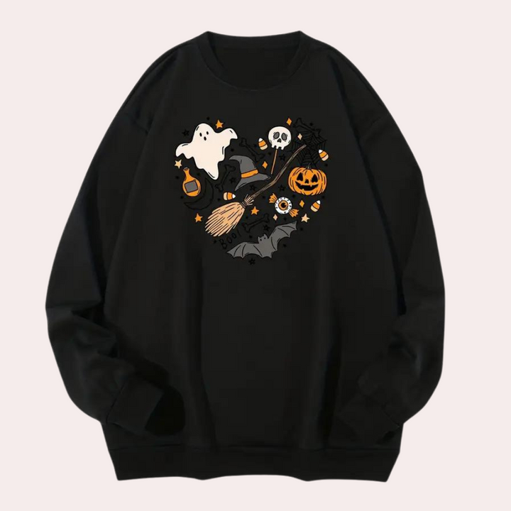 Emese - Afslappet løstsiddende Halloween-sweatshirt til kvinder