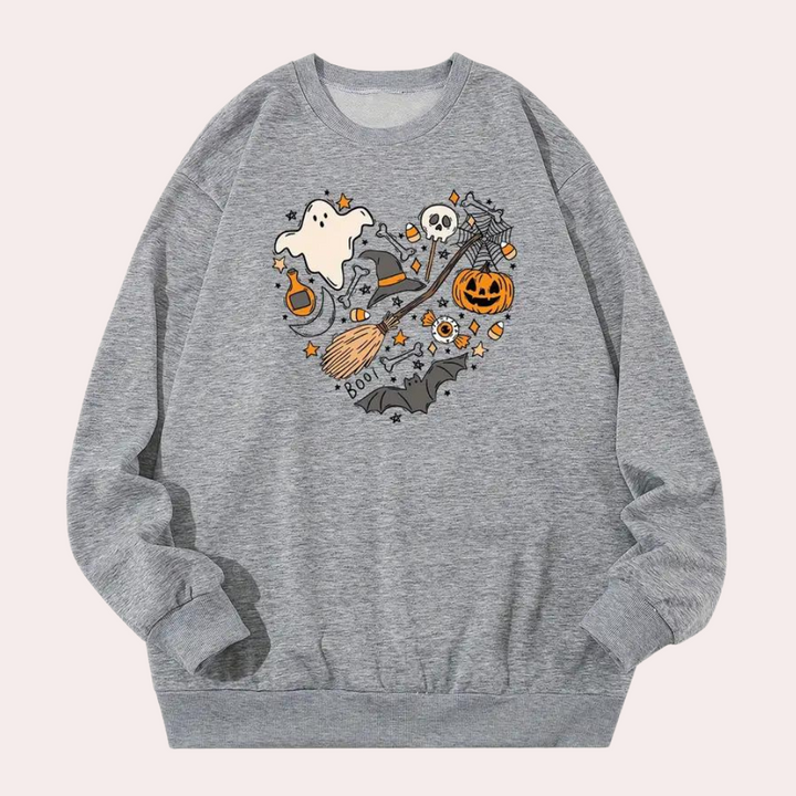 Emese - Afslappet løstsiddende Halloween-sweatshirt til kvinder