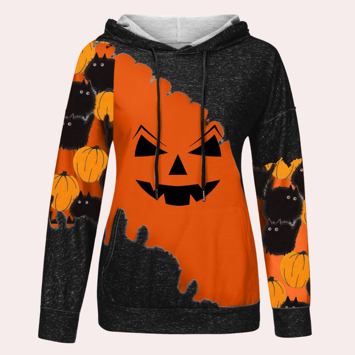 Elizabet - Halloween Print Sweatshirt med rund hals til kvinder