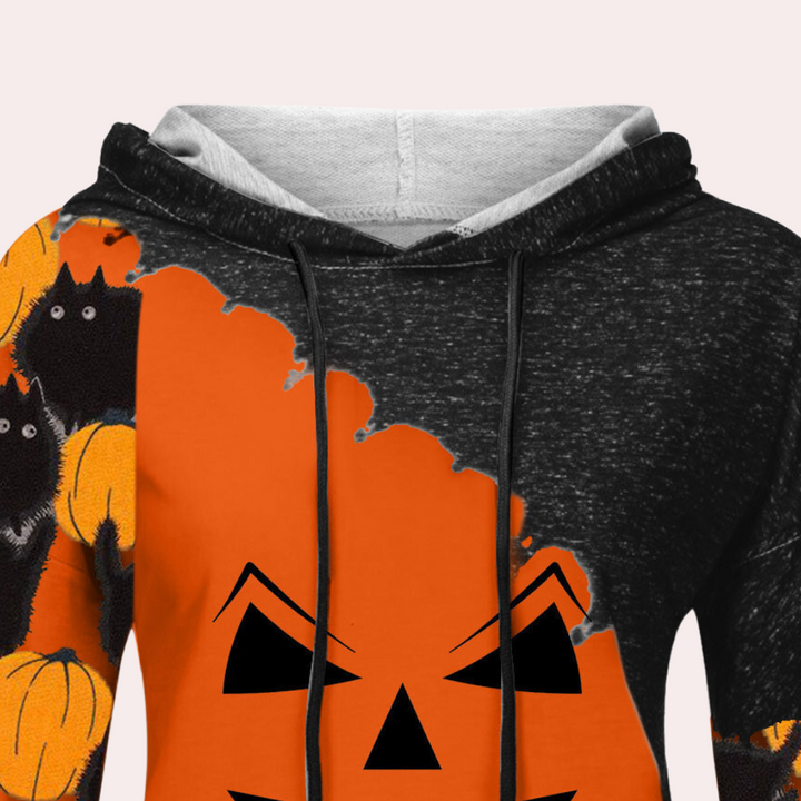Elizabet - Halloween Print Sweatshirt med rund hals til kvinder