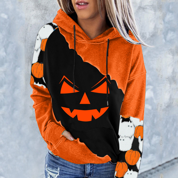 Elizabet - Halloween Print Sweatshirt med rund hals til kvinder