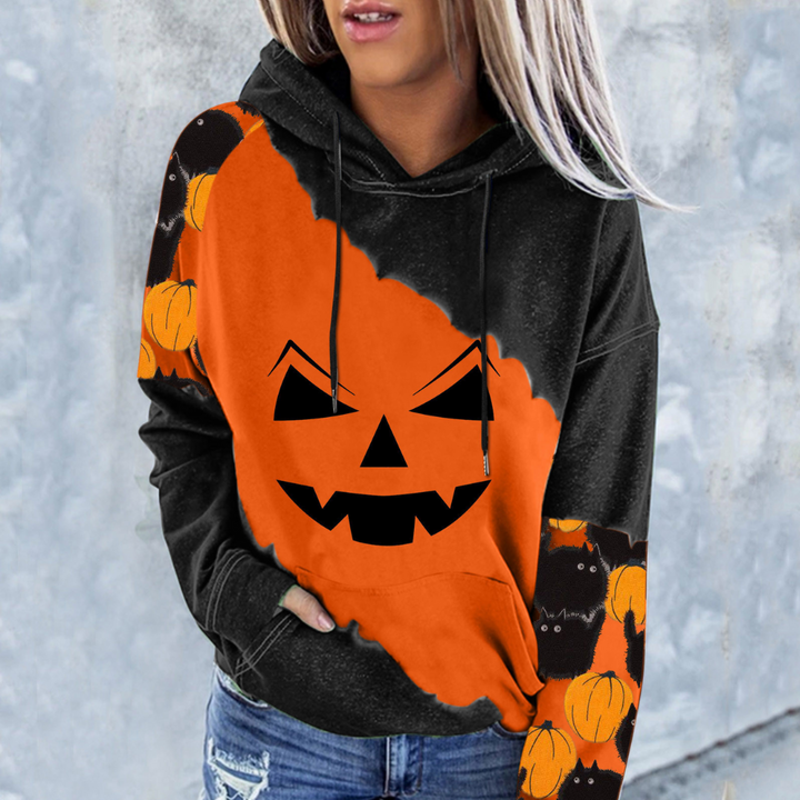Elizabet - Halloween Print Sweatshirt med rund hals til kvinder