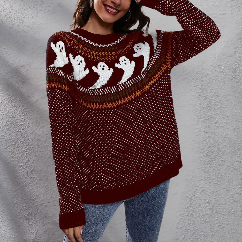 Neven - Afslappet Halloween-sweater til kvinder